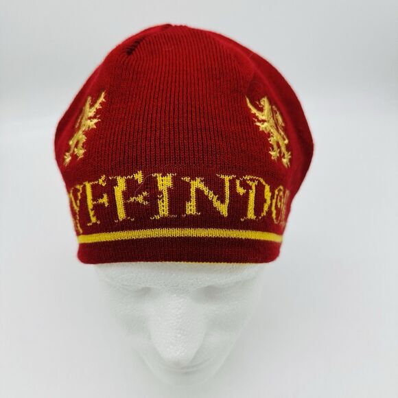 Harry Potter Gryffindor Beanie Wizardry Reversible Embroidered Red Gold One Size - Picture 3 of 6